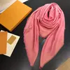 Fashion Scarf Women Four Seasons autumn winter thin long silk wool 140*140cm shawl classic gold thread letter Designer Luxury gift printing