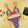 Bikinis Women Ruffle Swuffle Sweet Cross Bandage Swimswwear Dot Bikini Set Beach Bathing Trssolding Brazilian Biquni VIP Drop 210625