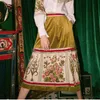 LANMREM Herfstkleding voor vrouwen Retro drukfluweel Hoge taille Half-body rok met zakken CASUL All-match YH072 210412