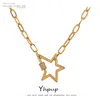 Designer halsband lyxiga smycken utsökta rostfritt stjärna stjärnhänge högkvalitativa kubiska zirkoniume 18 K -kedjekrage för kvinnor4761312