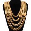 Cuban Link Chains Collier hip-hop Cuba chaîne robinet collier en acier inoxydable bijoux en argent sterling pendentif unique designs neckl240D