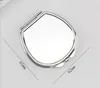 50pcs DIY Makeup Mirrors Iron 2 Face Sublimation Blank Plated Aluminum Sheet Girl Gift Cosmetic Compact Mirror Portable Decoration