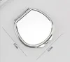 50pcs DIY Makeup Mirrors Iron 2 Face Sublimation Blank Plated Aluminum Sheet Girl Gift Cosmetic Compact Mirror Portable Decoration