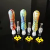 2022 새로운 HEADY GLASS NECTAR 콜렉터가있는 10mm 쿼츠 팁 KECK 클립 흡연 파이프 Nector Collector Kit 2 스타일