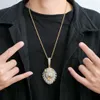 Moda de colar de ouro masculino punk jóias de hip hop gelado de lion -cabeça de colares de pingentes