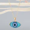 7 Colors Vintage Ethnic Oval Turkey Evil Eyes Necklace For Women Gold Color Blue Eye Pendant Choker Clavicle Chain Turkish Jewelry