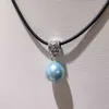 JYX 2020 DESIGN élégant bleu 12mm coquillage perle pendentif coquille perles collier cadeau pour les femmes tour de cou