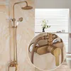 Antique Shower Set European-Style Vintage Head Brass Bathroom Faucet Household Top Spray Fixtures AT899 Sets