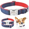 Moda Menino Menina Cães Unisex Cão Collar Produtos Pet Colar Pequeno Grande Cão Personalizado Custom Free Gravado ID Gravado ID Tag 210729