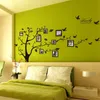 : Stor 200 * 250 cm / 79 * 99in svart 3d DIY PO Tree PVC Väggdekaler / Lim Family Wall Stickers Väggmålning Konst Heminredning 210420