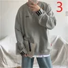 Herfst Korean Retro Cartoon Print Lange mouwen T-shirt Mannelijke Losse Trend Dieptedelen Sweater 210420