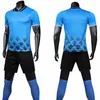 Men Blank Football Jerseys Adults Uniform Set Short Sleeve Soccer Tracksuit Training Suit Sportswear