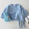 Baby Kleidung Set Casual Kleinkind Kinder Kinder Kleidung Sets Mode Jungen Mädchen Candy Farbe Sweatshirts + Hosen 2 stücke 210515