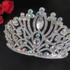 Bruids Tiara Headpieces 2022 Barokke Pageant Hairband Silver AB Stones Diamond Crown Headwear Quinceanera Quince Lady Hairstyle Wedding Queen Hairspen 17 * 10cm