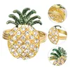 6st servetter Ringar Diamant Pineapple Design Buckles Bordstillbehör