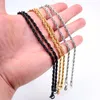 4mm 216 Inch High Polished ed Rope Chain Necklace Stainless Steel Men039s Jewelry Gold Black In Bulk Chains9508293