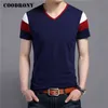 COODRONY Brand Short Sleeve T Shirt Men Streetwear Fashion Casual V-Neck T-Shirt Summer Tops Soft Cotton Tee Shirt Homme C5084S G1222
