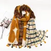Moda mulheres outono viscose lenço geométrico patchwork borelo longo pashmina wrap roubou bufandas muçulmano marca macia xaile 180 * 90 cm