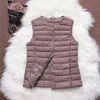 Fitaylor 90% Duvet de Canard Blanc Ultra Léger Femmes Gilet Manteau Mince Veste Sans Manches Col V Ou O 211216