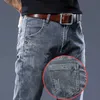Yaz Gri erkek Kore Moda Rahat Elastik Ince Pantolon erkek Skinny Jeans Erkekler X0621