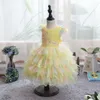 Été enfants filles robe sans manches couleur unie Tutu princesse Piano Performance enfant vêtements E896 210610