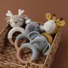 Baby Toy 1pc Wooden Crochet Rattle BPA Free Wood Ring Teether Rodent Gym Mobile Rattles Born Educational Toys