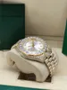 Factory 16 style Full diamond Silver dial President Day Date Watch 128238 Sapphire Big Diamond Bezel 43mm gold men automatic mechanical Wrist watches