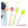 Papeterie coréenne 4 pièces, jolies poignées de stylos à fruits frais Kawaii, fournitures scolaires créatives, stylos à Gel de bureau, cadeau gratuit