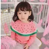 Bebek Kız Kazak Pamuk Toddler Jumper Karpuz Çocuk Pelerin Çocuk Örme Giyim 210429