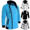 Mens Plus Size Sweatshirt Jackor Höst Casual Fleece Coats Solid Färg Mens Sportkläder Stand Collar Sliming Jackor H1112