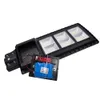 120W 240 LED Solar Street Light Radar PIR Motion Sensor Wall Timing Lamp with Remote - Black