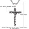 Kpop Kreuz Anhänger Christian Jesus Religiöser Schmuck Edelstahl Goldfarbe INRI Kruzifix Kreuz Charm Halskette für Männer P245 X0707