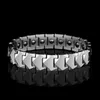 12mm bredd Mens smycken volframlänkar armband för män hög polerade inlay magnetiska stenar silver/svarta färger längd 20,5/22 länkkedja