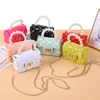 Sac à main à motif gaufré de Style coréen pour enfants, 6 couleurs, sac à bandoulière pour bébés filles, Mini sacs à chaîne