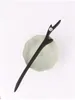 Original Design 925 Sterling Silver Ebony Hairpin Simple Ball Head Set Hair Chinese Retro Style Jewelry Accessories