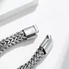 Link -keten Gevlochten titanium stalen armbanden voor mannen magnetische gesparming bangle hiphop sieraden Kerstcadeau pulseras para hombre fawn22