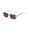 Мода Carti Designer прохладные солнцезащитные очки солнцезащитные очки ретро безрамные украшений золотисто -серебристо -серой коричневые оптовые оптовые бренды