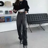 Vintage Jeans For Women Woman Long Trousers Female Loose Streetwear chic high waist Grey High Waist Boyfriend 210708