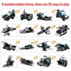 820pcs City Police Station Truck Deformation Robot Helicopter WW2 Auto Bouwsteen Swat Wapens Bricks Speelgoed voor Kinderen X0902