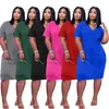 Plus Size S-3XL Vrouwen uit één stuk Jurk Korte Mouw Rokken Skinny Jurken Sexy Zomer Kleding Zwart Blauwe Letter Rok Casual Lange Rokken 4728