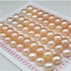 Pink Natural Freshwater Pearl Flat Back Half Hole 6mm-10mm Button Pearls Wholesale for DIY