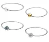 Designer Jewelry 925 Silver Bracelet Charm Bead fit P Fivepointed Star Snowflake Slide Bracelets Beads European Style Charm3462525
