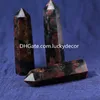 7-8.5cm Astrophyllite Garnet Rock Minerals Metafysisk Obelisk Inredning Polerad Faceted Natural Quartz Crystal Gemstone Chakra Healing Stone Reiki Wand Tower Point