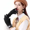 Sports Gloves Winter Women Warm Thickened Non-Slip Touch Screen Mittens Knitted Stretch Suede Outdoor Sport Cycling WF221