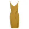 Kvinnor Klänning Bandage Bodycon Elegant Kändis Mini Spaghetti Strap Party Es Sommar Höst Ladies Kläder Vestido 210515