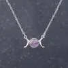 Mån och Sun Halsband S925 Sterling Silver Pendant Forever Love Sparkling Crescent Smycken Gift för Kvinnor Flickor
