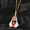Colar com pingente de Jesus esmaltado moda masculina hip hop colares de ouro joias