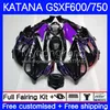 Corpo para Suzuki Katana Chamas roxas GSXF750 GSXF600 GSXF 600 750 CC 03-07 18No.112 600cc 750cc GSX600F 2003 2004 2005 2006 2007 GSXF-600 GSX750F 03 04 05 06 07 Fairing OEM