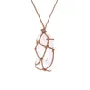 Irregular Natural White Crystal Stone Rope Braided Handmade Pendant Necklaces For Women Girl Fashion Energy Healing Jewelry