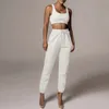 Women Sets Sweatshirts Crop Top Long Pants Casual Sports Gym Workout Suits Tracksuit Matching Set Two Piece Outfits Streetwear 210331